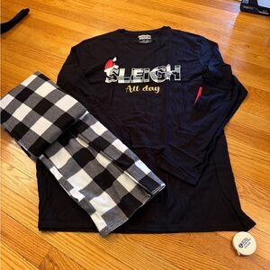 Jammies for your families xmas Men’s Pajama Set. Black & white. X-LargeTall. NWT